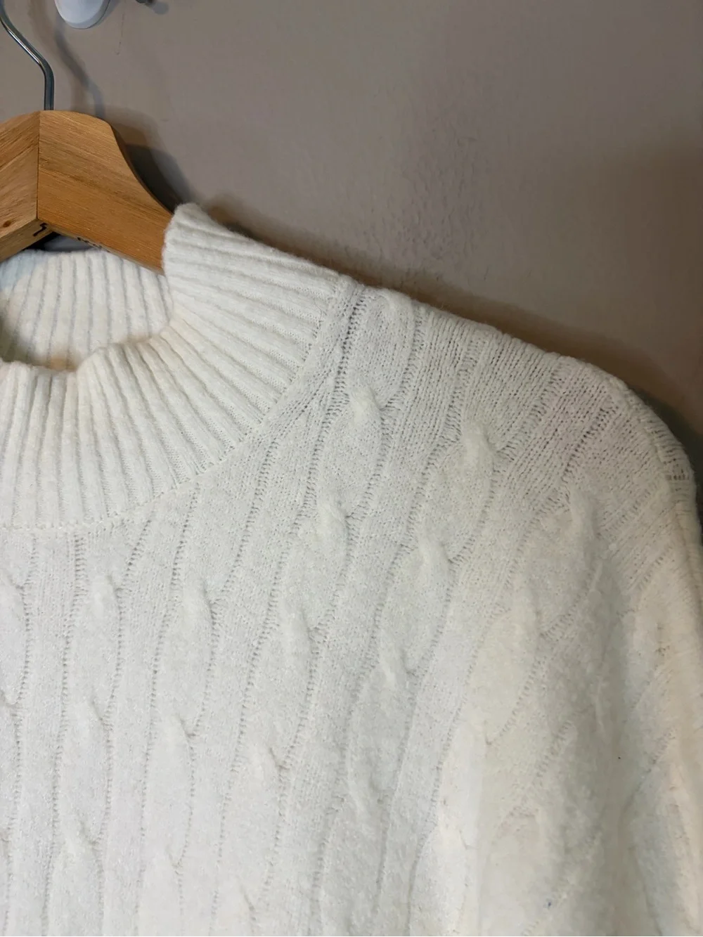 J. Crew Cream Cable Turtleneck Sweater
